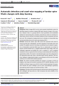 Cover page: Automatic detection and voxel‐wise mapping of lumbar spine Modic changes with deep learning