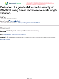 Cover page: Evaluation of a genetic risk score for severity of COVID-19 using human chromosomal-scale length variation.