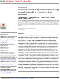 Cover page: Antimalarial mass drug administration in large populations and the evolution of drug resistance.