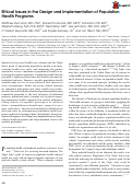 Cover page: Ethical Issues in the Design and Implementation of Population Health Programs