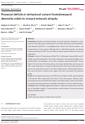 Cover page: Prosocial deficits in behavioral variant frontotemporal dementia relate to reward network atrophy