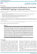 Cover page: MYH9 Promotes Growth and Metastasis via Activation of MAPK/AKT Signaling in Colorectal Cancer.