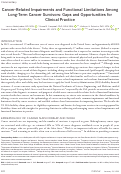 Cover page: Cancer‐related impairments and functional limitations among long‐term cancer survivors: Gaps and opportunities for clinical practice