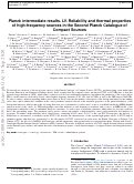 Cover page: Planck intermediate results