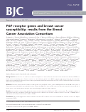 Cover page: FGF receptor genes and breast cancer susceptibility: results from the Breast Cancer Association Consortium.