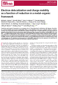 Cover page: Electron delocalization and charge mobility as a function of reduction in a metal–organic framework