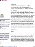 Cover page: Conservation aquaculture as a tool for imperiled marine species: Evaluation of opportunities and risks for Olympia oysters, Ostrea lurida