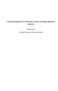 Cover page: Learning Through The Arts In Denmark: A Positive Psychology Qualitative Approach.