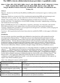 Cover page: The EHR's roles in collaboration between providers: A qualitative study.