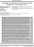 Cover page: Acceptability of Contraceptive Services in the Emergency Department: A Cross-sectional Survey