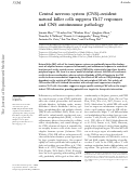 Cover page: Central nervous system (CNS)–resident natural killer cells suppress Th17 responses and CNS autoimmune pathology