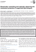 Cover page: Electrically controlling and optically observing the membrane potential of supported lipid bilayers