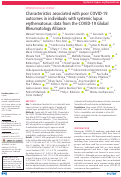 Cover page: Characteristics associated with poor COVID-19 outcomes in individuals with systemic lupus erythematosus: data from the COVID-19 Global Rheumatology Alliance