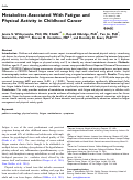 Cover page: Metabolites Associated With Fatigue and Physical Activity in Childhood Cancer