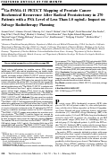 Cover page: 68Ga-PSMA-11 PET/CT Mapping of Prostate Cancer Biochemical Recurrence After Radical Prostatectomy in 270 Patients with a PSA Level of Less Than 1.0 ng/mL: Impact on Salvage Radiotherapy Planning