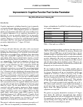 Cover page: Improvement in Cognitive Function Post Cardiac Pacemaker