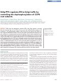 Cover page: Sit4p/PP6 regulates ER-to-Golgi traffic by controlling the dephosphorylation of COPII coat subunits