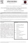 Cover page: Environmental Impact Characterization of Milling and Implications for Potential Energy Savings in Industry