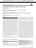 Cover page: The Utility of Exercise Testing in Patients with Lung Cancer