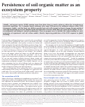 Cover page: Persistence of soil organic matter as an ecosystem property