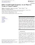 Cover page: Effect of LED Light Frequency on an Object in Terms of Visual Comfort