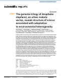 Cover page: The genome trilogy of Anopheles stephensi, an urban malaria vector, reveals structure of a locus associated with adaptation to environmental heterogeneity