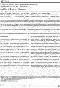 Cover page: Clinical Genetics Lacks Standard Definitions and Protocols for the Collection and Use of Diversity Measures