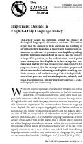 Cover page: Imperialist Desires in English-Only Language Policy