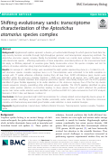 Cover page: Shifting evolutionary sands: transcriptome characterization of the Aptostichus atomarius species complex