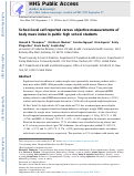 Cover page: School-level self-reported versus objective measurements of body mass index in public high school students.