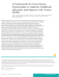 Cover page: A Framework for Cross-Sector Partnerships to Address Childhood Adversity and Improve Life Course Health.