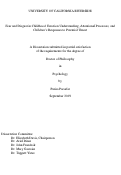 Cover page: Fear and Disgust in Childhood: Emotion Understanding, Attentional Processes, and Children’s Responses to Potential Threat