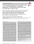 Cover page: The International Association for the Study of Lung Cancer Consensus Statement on Optimizing Management of EGFR Mutation-Positive Non-Small Cell Lung Cancer: Status in 2016.