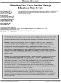 Cover page: Minimizing Pulse Check Duration Through Educational Video Review