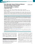 Cover page: Early Mortality Among Peritoneal Dialysis and Hemodialysis Patients Who Transitioned With an Optimal Outpatient&nbsp;Start