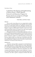 Cover page: A Model for Developing and Implementing a Theory-Driven, Culture-Specific Outreach and Education Program for Korean American Caregivers of People with Alzheimer’s Disease