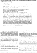 Cover page: Speech and melody recognition in binaurally combined acoustic and electric hearing