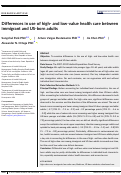 Cover page: Differences in use of high- and low-value health care between immigrant and US-born adults.