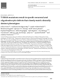 Cover page: TUBB4A mutations result in specific neuronal and oligodendrocytic defects that closely match clinically distinct phenotypes.