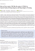 Cover page: Role of Nociceptor Toll-like Receptor 4 (TLR4) in Opioid-Induced Hyperalgesia and Hyperalgesic Priming