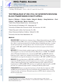 Cover page: The prevalence of hepatitis B virus, human T-lymphotropic virus and human immunodeficiency virus in patients receiving blood transfusions in South Africa.