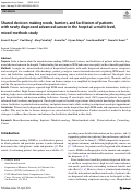 Cover page: Shared decision-making needs, barriers, and facilitators of patients with newly diagnosed advanced cancer in the hospital: a multi-level, mixed-methods study.