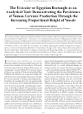 Cover page: The Vesicular or Egyptian Rectangle as an
Analytical Tool: Demonstrating the Persistence
of Yuman Ceramic Production Through the
Increasing Proportional Height of Vessels