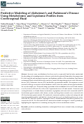 Cover page: Predictive Modeling of Alzheimer’s and Parkinson’s Disease Using Metabolomic and Lipidomic Profiles from Cerebrospinal Fluid