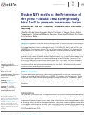 Cover page: Double NPY motifs at the N-terminus of the yeast t-SNARE Sso2 synergistically bind Sec3 to promote membrane fusion.