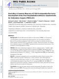 Cover page: Revisiting a measure of child postoperative recovery: Development of the Post Hospitalization Behavior Questionnaire for Ambulatory Surgery