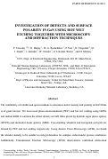 Cover page: Investigation of defects and surface polarity in GaN using hot wet 
etching together with microscopy and diffraction techniques