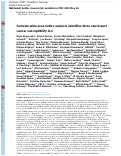 Cover page: Genome-wide association analysis identifies three new breast cancer susceptibility loci