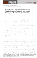 Cover page: Rural/Urban Disparities in Adolescent Nonfatal Suicidal Ideation and Suicide Attempt: A Population‐Based Study