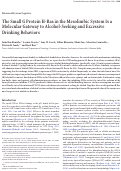 Cover page: The Small G Protein H-Ras in the Mesolimbic System Is a Molecular Gateway to Alcohol-Seeking and Excessive Drinking Behaviors